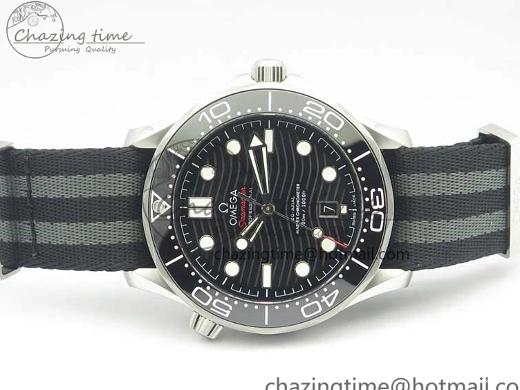0324 2018 Seamaster Diver 300M VSF Best Edition Black Ceramic Dial on Black Gray Nato Strap A Unique 8057